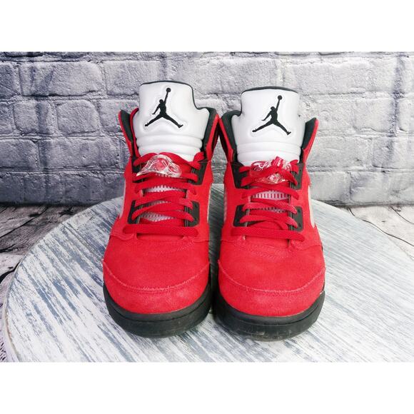 Air Jordan 5 Retro 'Raging Bull" Suede 2021Varsity Red/Black-White Men 9.5 Used - Picture 1 of 13